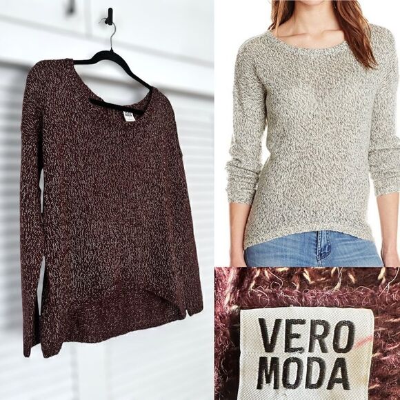 VERO MODA WINE KNIT SWEATER  Size S - Picture 1 of 16